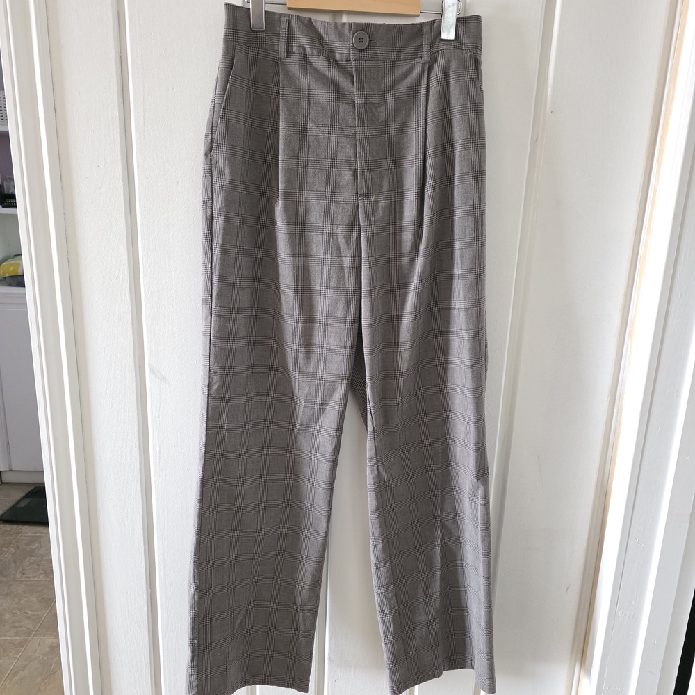 Gray Plaid Dress Pants - Classic Tailored Fit